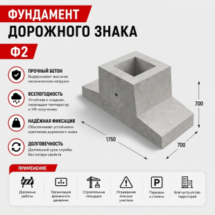 Фундамент дорожного знака Ф2 - фото - 3